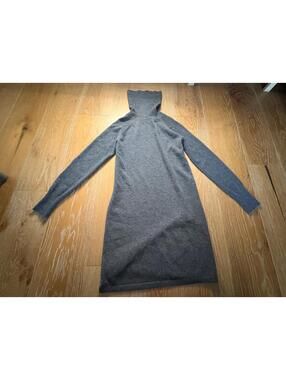 Quince Gray Wool Turtleneck Sweater Dress Soft Cozy Chic Small